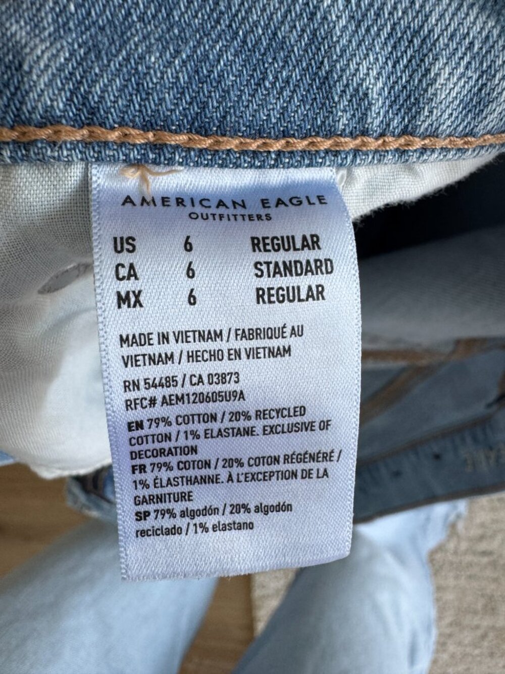 American Eagle AE Stretch Super High-Waisted Straight Jean Women size 6 Regular - Picture 8 of 16